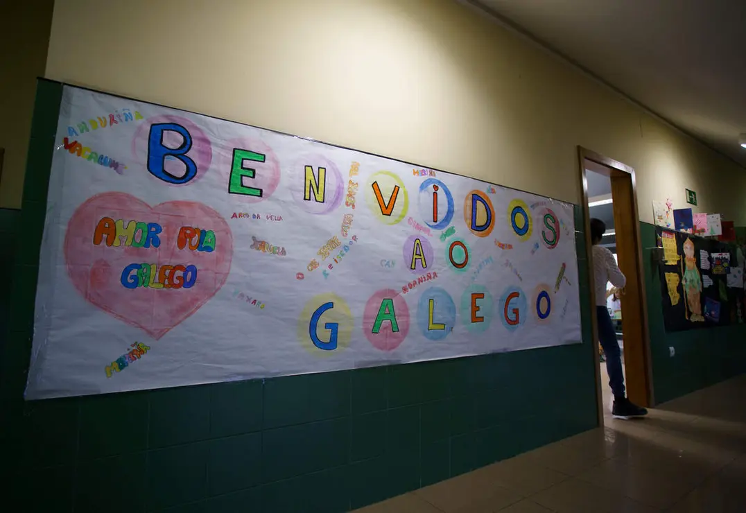 Aula de gallego en el colegio Garc&iacute;a Yebra de Ponferada, perteneciente al programa de la Junta de Castilla y Le&oacute;n