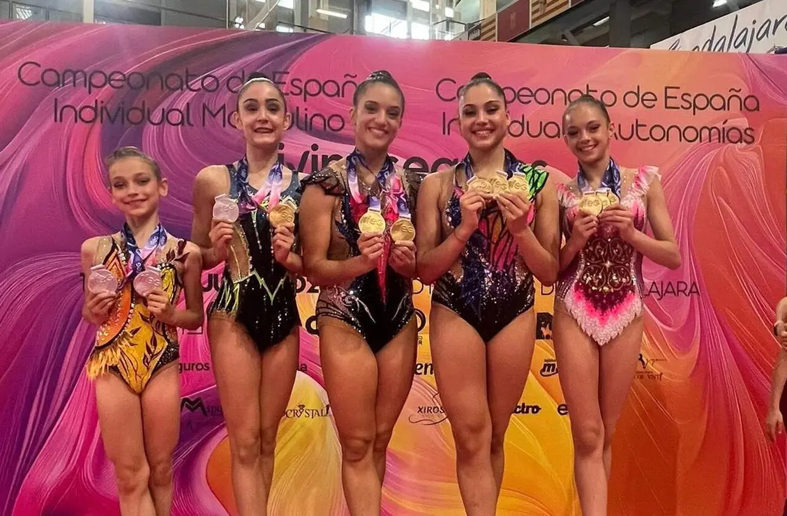 Las gimnastas del centro leon&eacute;s suman otras 14 medallas y&nbsp;cierran un Campeonato de Espa&ntilde;a Individual para la historia con un bot&iacute;n de podios que supera las previsiones m&aacute;s optimistas. Foto: Club Ritmo.