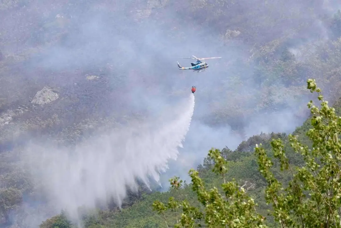 Declarado de nivel 1 un incendio forestal originado esta madrugada en Valdepi&eacute;lago (Le&oacute;n)