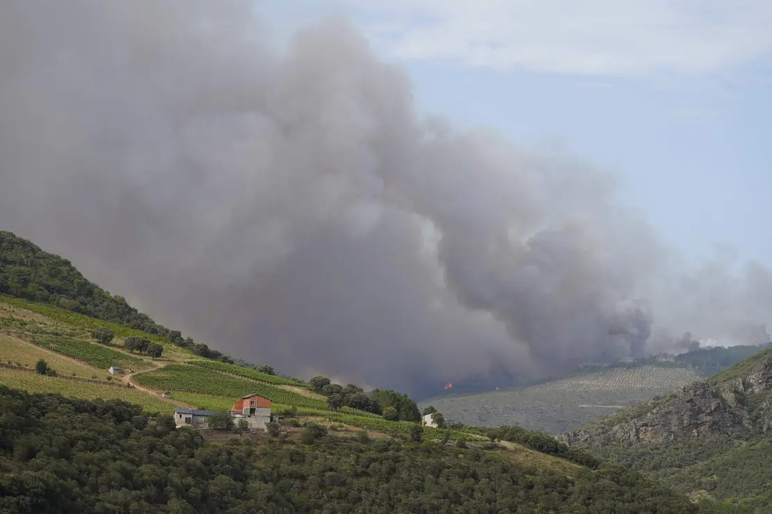 Incendio en la localidad de San Vicente de Arganza (Le&oacute;n)