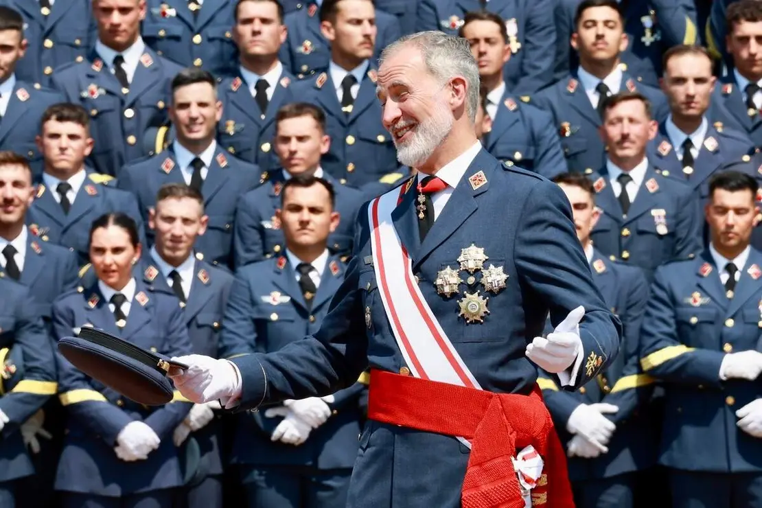 Acto de entrega de los Reales Despachos de Sargento a la XXXIV promoci&oacute;n de la Academia B&aacute;sica del Aire y del Espacio, que est&aacute; presidido por el rey Felipe VI. Acuden al acto el presidente de la Junta, Alfonso Fern&aacute;ndez Ma&ntilde;ueco, el de las Cortes de Castilla y Le&oacute;n, Francisco V&aacute;zquez y el delegado del Gobierno, Nicanor Sen, entre otras autoridades