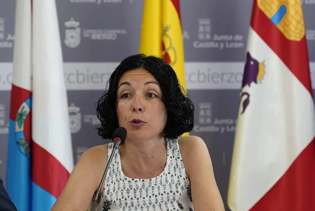 El presidente del Consejo Comarcal, Olegario Ram&oacute;n, explica el nuevo acuerdo de la Mesa del Di&aacute;logo Social del Bierzo junto a representantes de la patronal y sindicatos