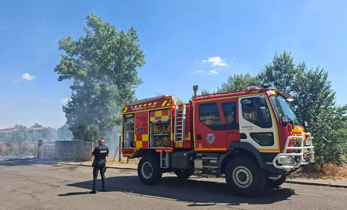 Un incendio registrado este domingo en un solar de titularidad privada de la calle Gregorio Bo&ntilde;ar, en San Andr&eacute;s del Rabanedo, oblig&oacute; a desplegar un operativo integrado por los Bomberos de Le&oacute;n, la Polic&iacute;a Nacional y la Polic&iacute;a Local.