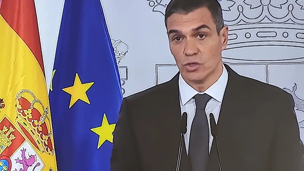 Pedro Sánchez, durante una comparecencia.