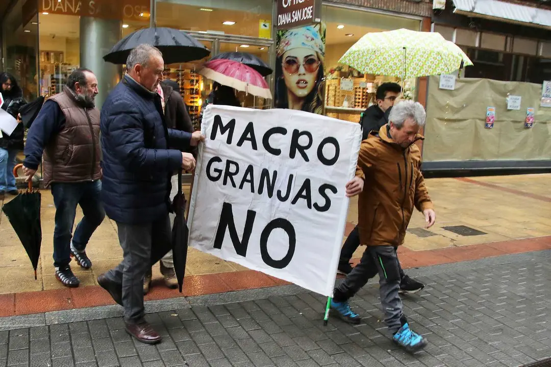 La plataforma Payuelo Libre entrega las primeras alegaciones por una macrogranja porcina proyectada en El Burgo Ranero. Fotos: Peio Garc&iacute;a