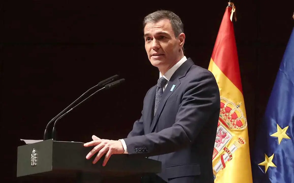 Pedro Sánchez, durante una comparecencia.