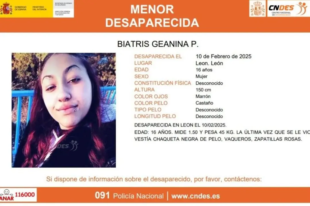 Se busca a una menor de 16 años desaparecida en León.