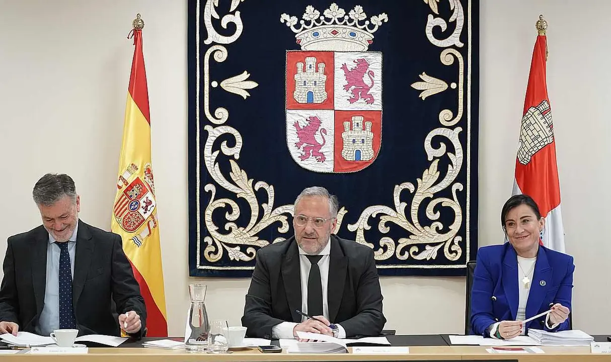 El presidente de las Cortes, durante la Junta de Portavoces de este jueves.