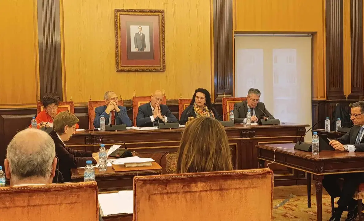 Un instante del pleno municipal celebrado este viernes en el Ayuntamiento de León.