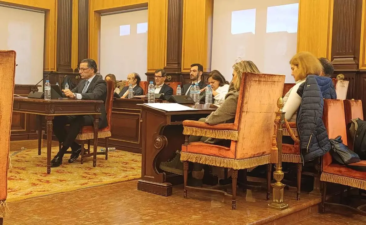 La representación popular, durante el pleno del Ayuntamiento de León.