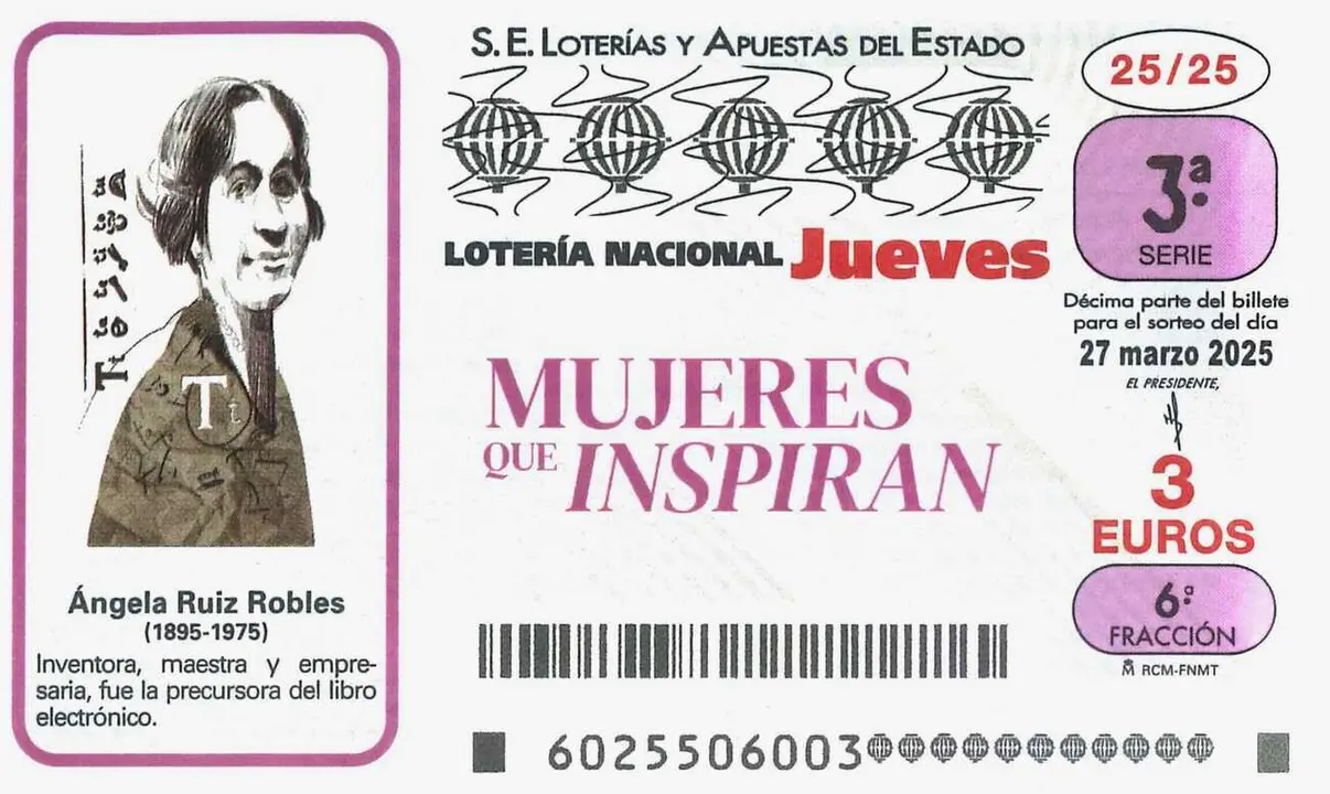 Imagen del décimo para el Sorteo Loteria Nacional de este jueves.