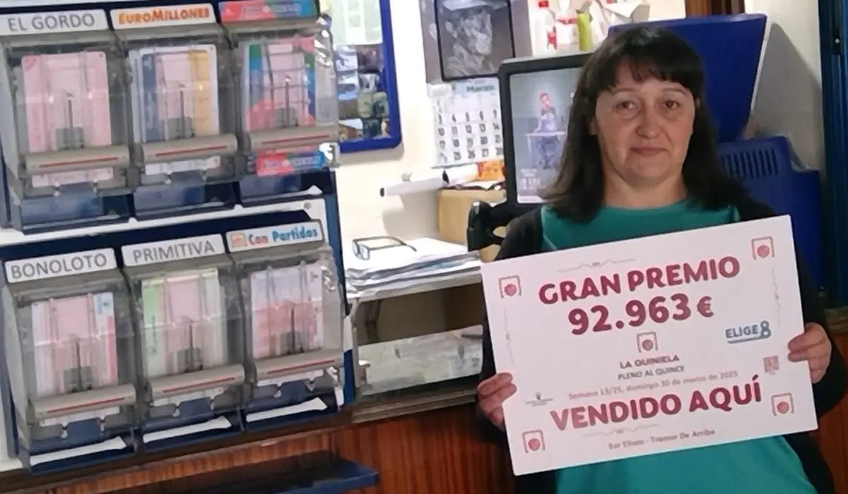 Un boleto premiado del Pleno al 15 deja 93.000 euros en Tremor de Arriba.