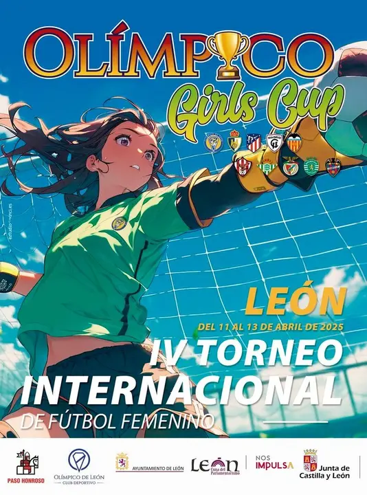 Póster completo del torneo femenino 2025 con los equipos participantes.