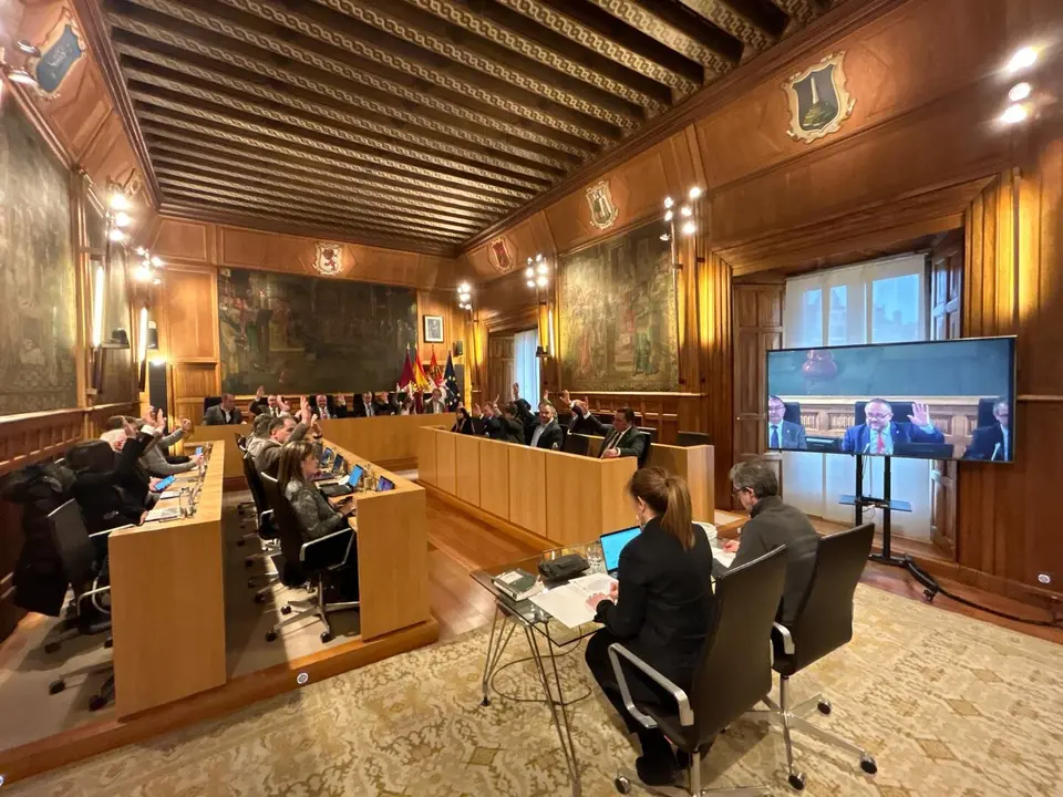 Pleno de la Diputación de León este miércoles.