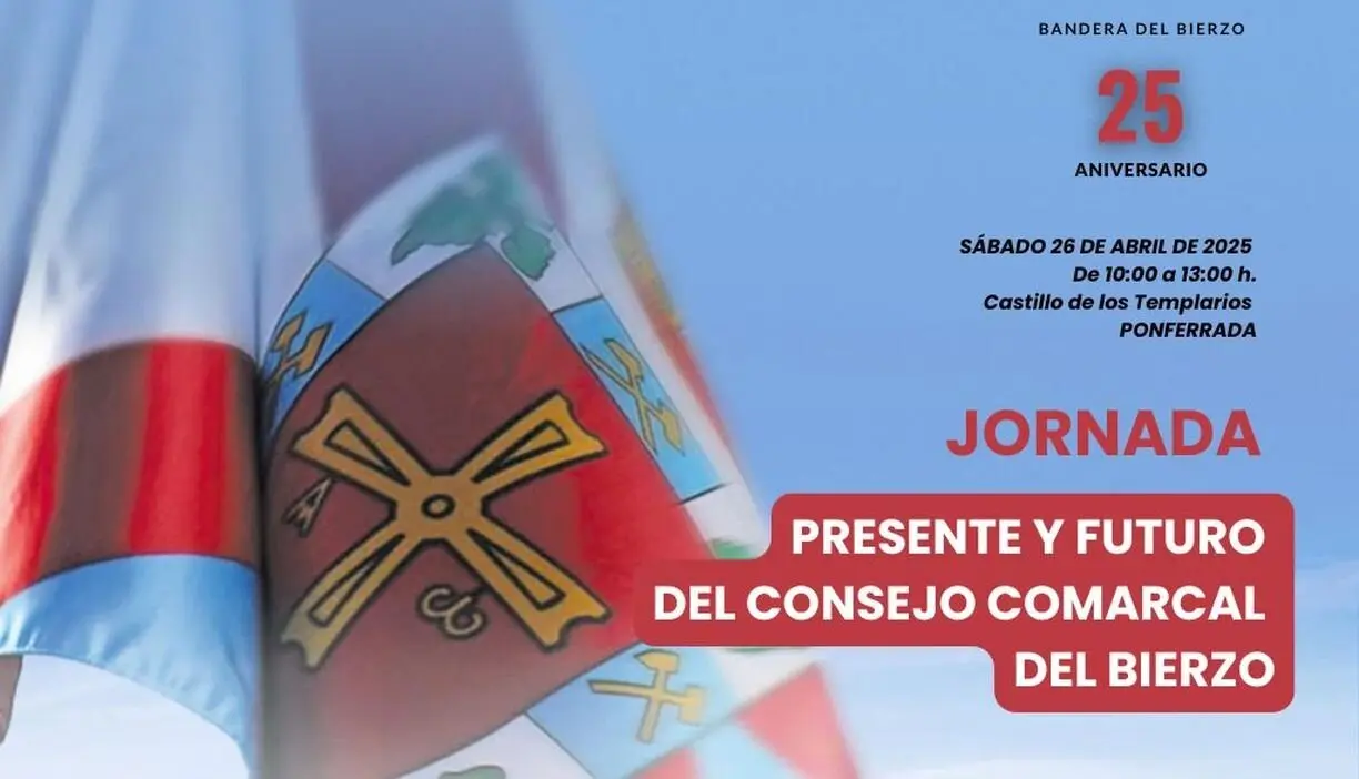Cartel de la jornada para debatir el presente y futuro del Consejo Comarcal del Bierzo.