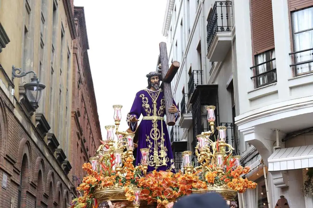 Imagen del Nazareno durante los actos procesionales en León capital. Foto: Isaac Llamazares