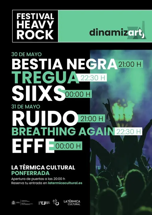 Cartel Festival heavy-rock eb La Térmica Cultural.