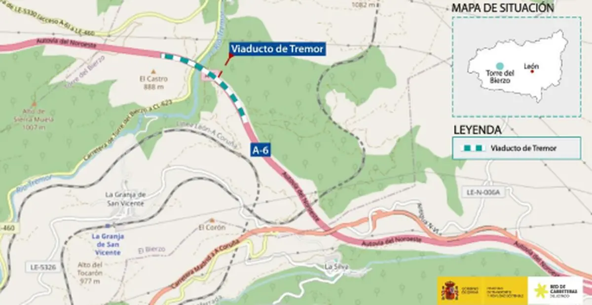 Transportes inicia los trabajos para impermeabilizar la calzada sentido Madrid del viaducto de Tremor.