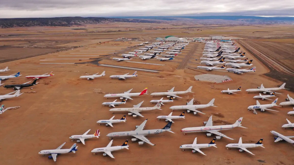 Vista aérea de la Plataforma Aeroportuaria Teruel, en el municipio de Caudé. León, siendo una de las mejores opciones del norte peninsular, ni se plantea desarrollos similares.
