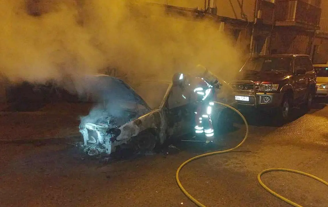 Efectivos del Sepeis interviniendo en la zona del incendio.