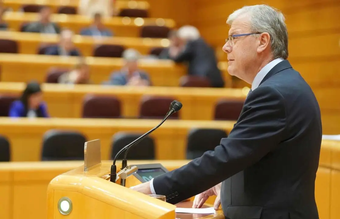 Antonio Silván, durante una intervención en el Senado.