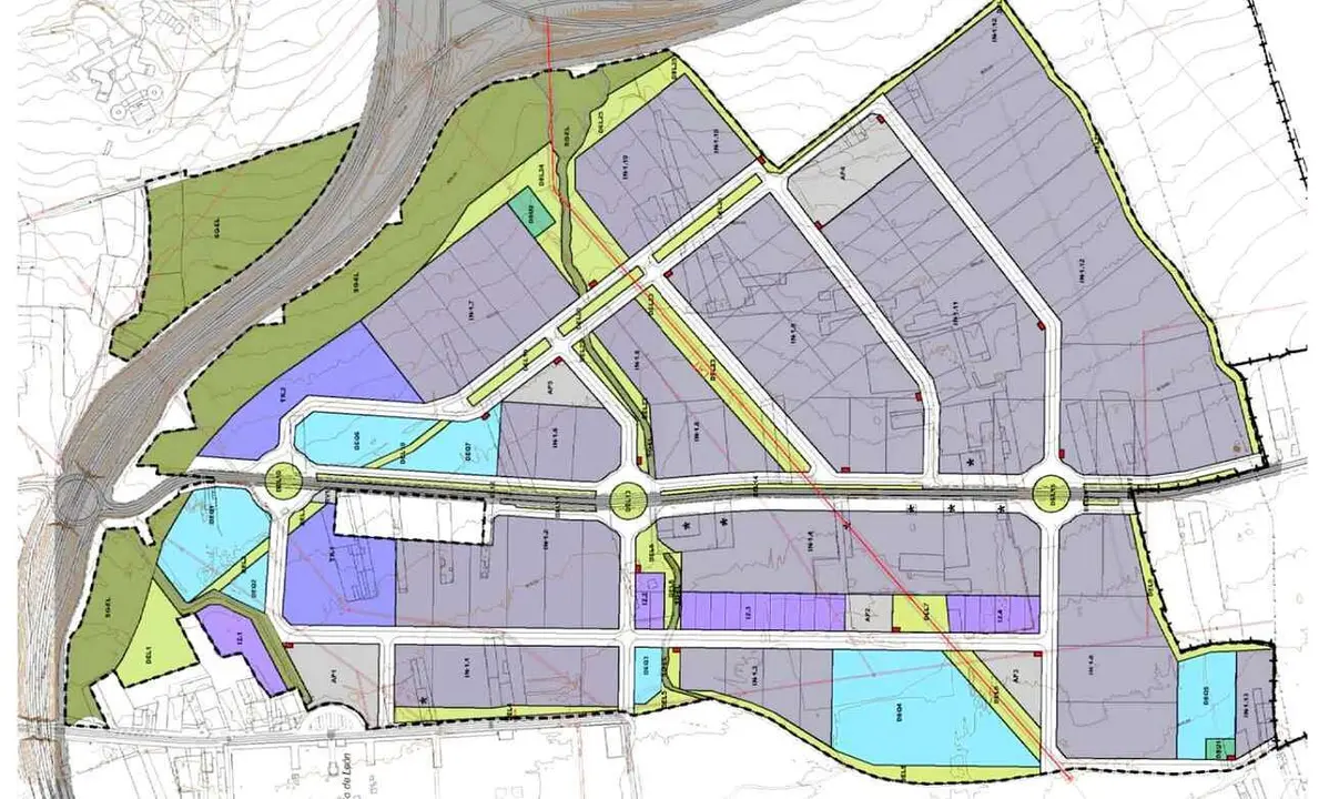 Imagen del plano sobre el que se levantará el Polígono industrial Puente Castro.