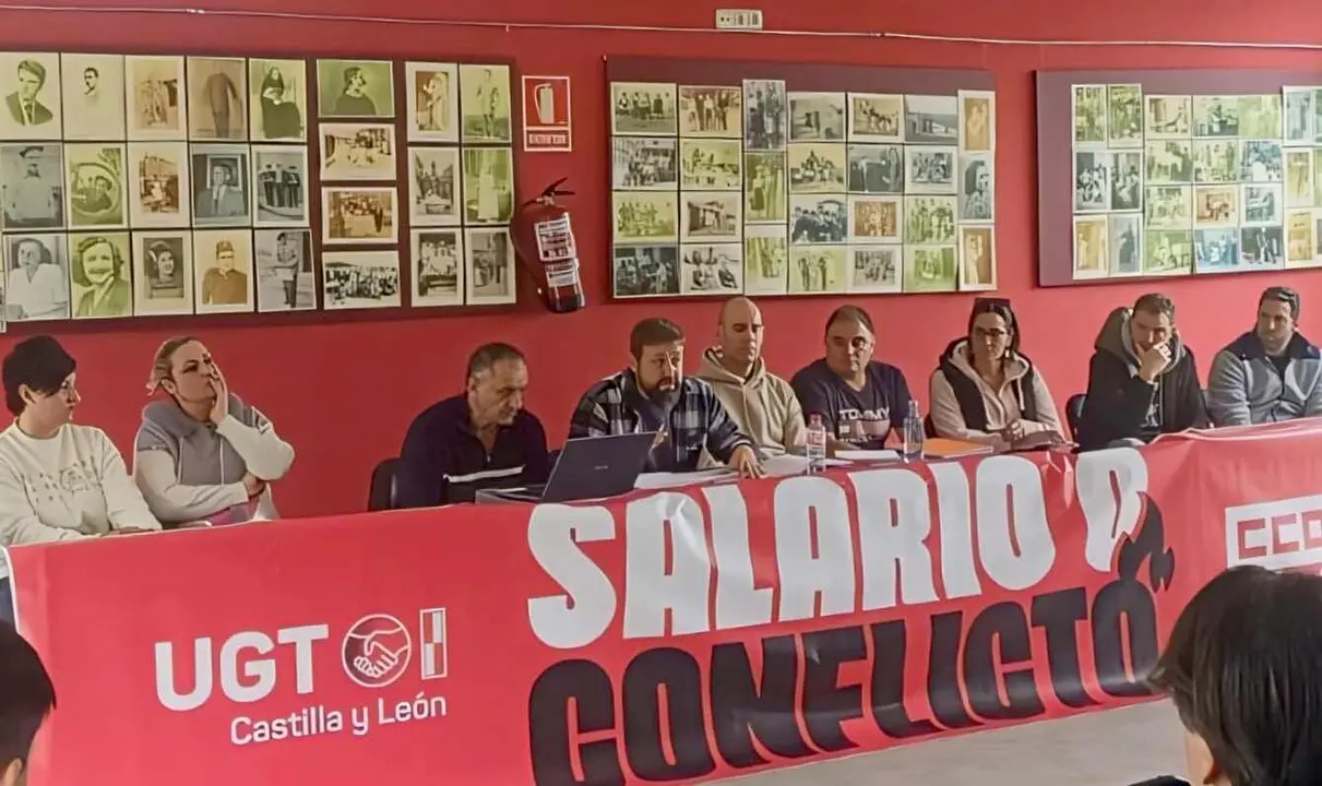 Un instante del encuentro sindical mantenido en Valencia de Don Juan.