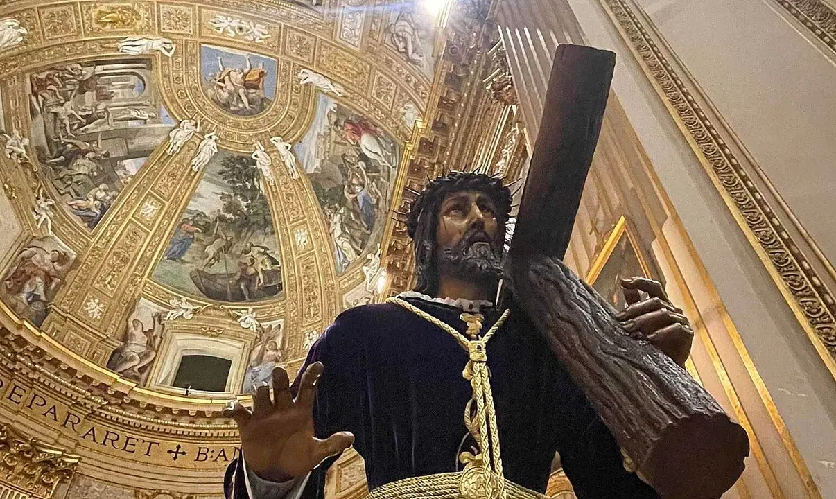 El Nazareno, talla de la escuela castellana, durante su presencia en Roma.