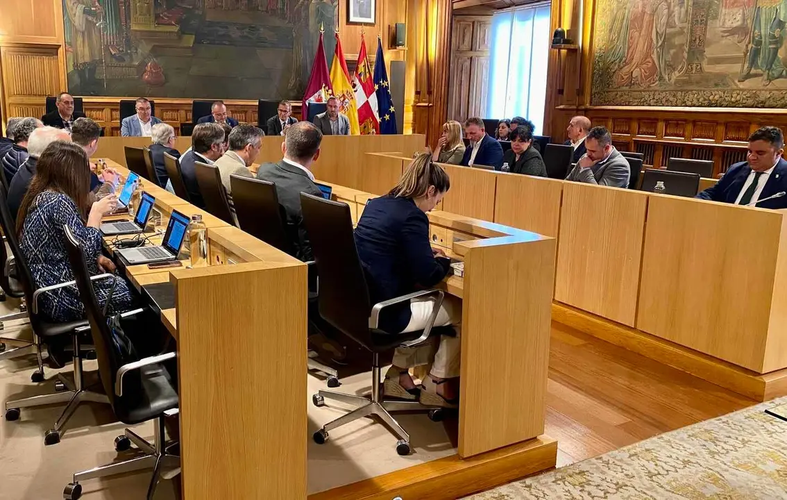 Imagen del pleno de la Diputación de León celebrado este viernes.