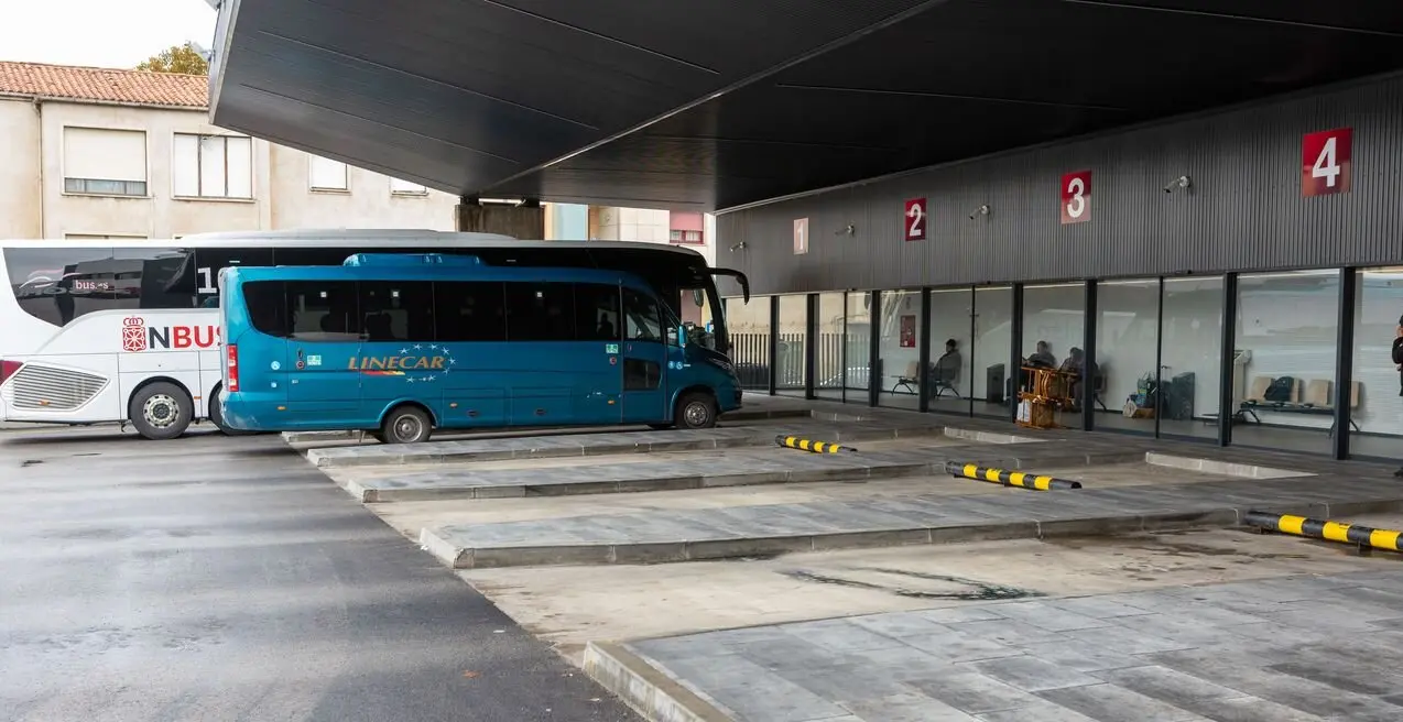 Estación de autobuses de Soria durante la jornada de huelga.