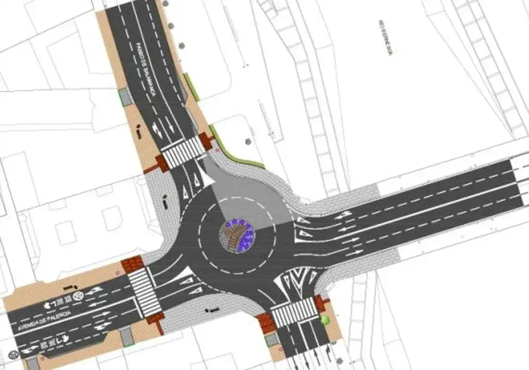 Plano de la futura rotonda junto al Puente de los Leones.