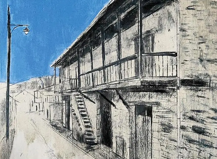 Detalle de una de las obras de la exposición Toral+Carbón.