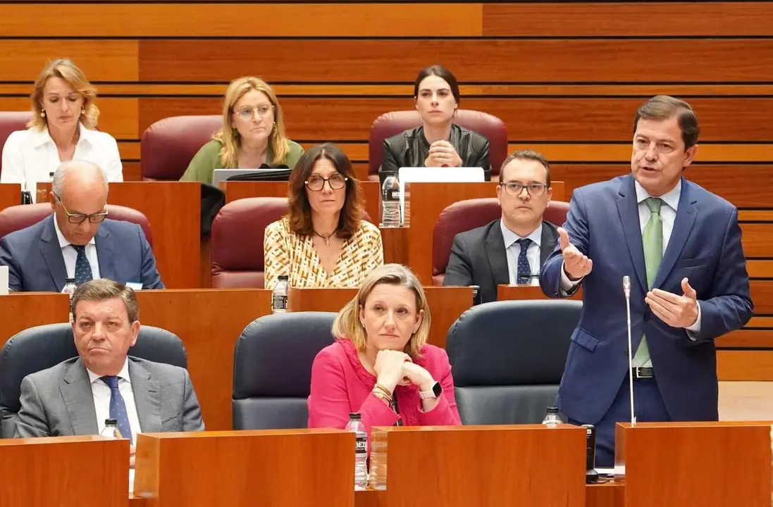 Pleno de las Cortes de Castilla y León; en la imagen, el presidente Alfonso Fernández Mañueco.