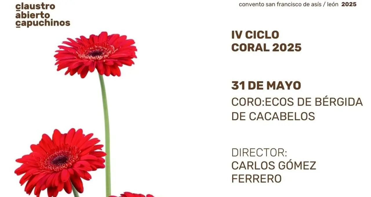 La coral Ecos de Bérgida ofrece un concierto el sábado en el Claustro abierto de Capuchinos de León.