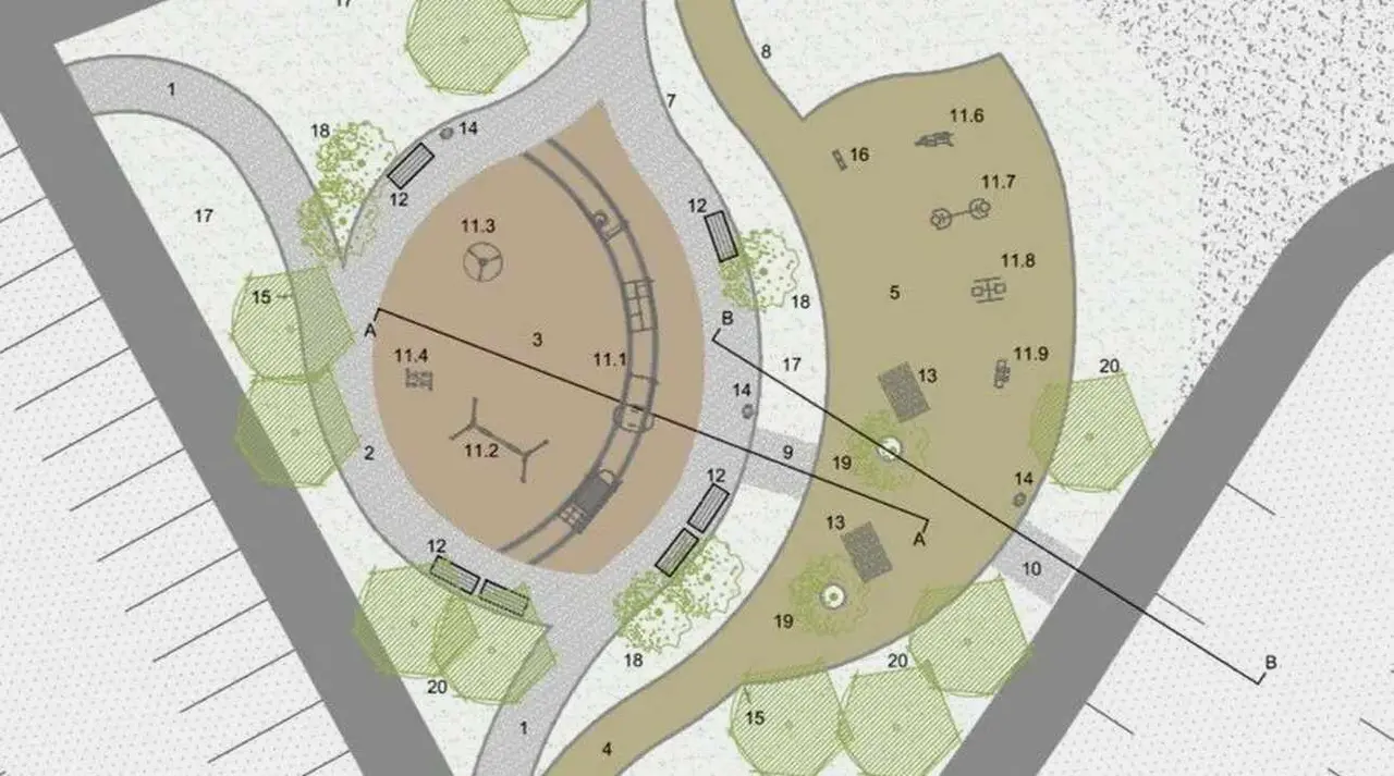 Imagen de una nueva zona verde proyectada en el área y que se enmarca en el planeamiento urbano de desarrollo.