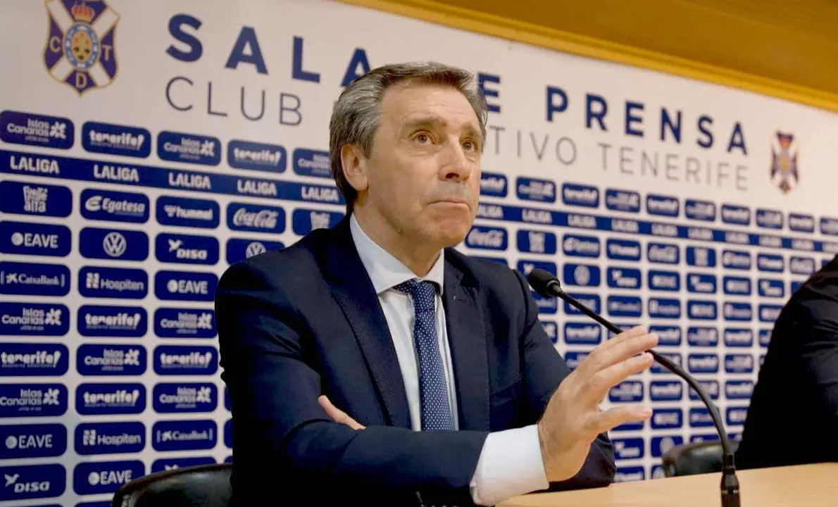 Felipe Miñámbres, durante la rueda de prensa en la que se ha dado a conocer su nuevo cometido.