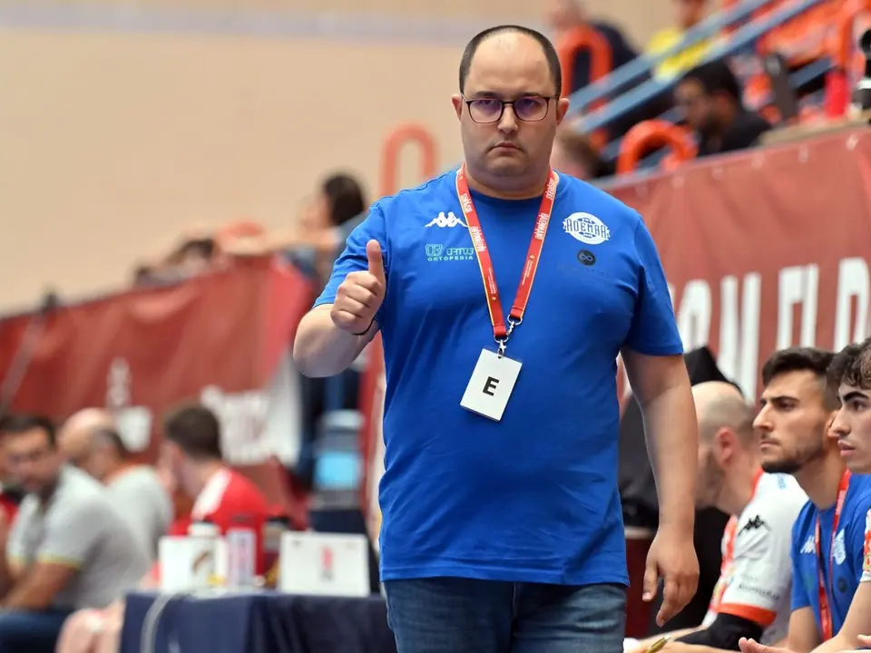 Dani Gordo, durante un partido del Abanca Ademar.