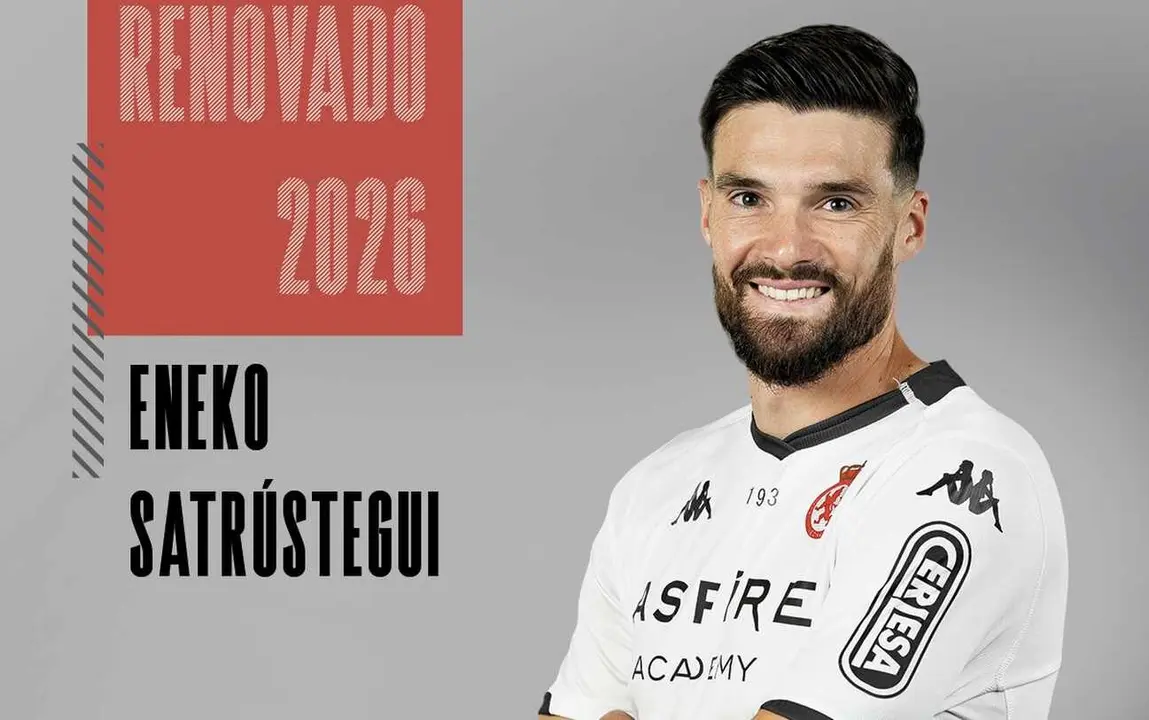 Eneko Satrústegui en la imagen facilitada por el club para anunciar su renovación.