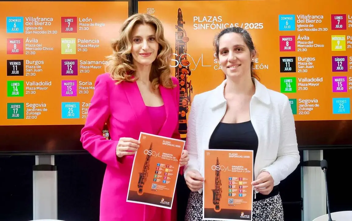 La viceconsejera de Acción Cultural, Mar Sancho, ha presentado el programa ‘Plazas Sinfónicas’ que, por primera vez, se desarrollará de forma conjunta entre la Orquesta Sinfónica de Castilla y León y la OSCyL Joven, con diez conciertos por toda la Comunidad, entre el 6 y el 25 de julio.