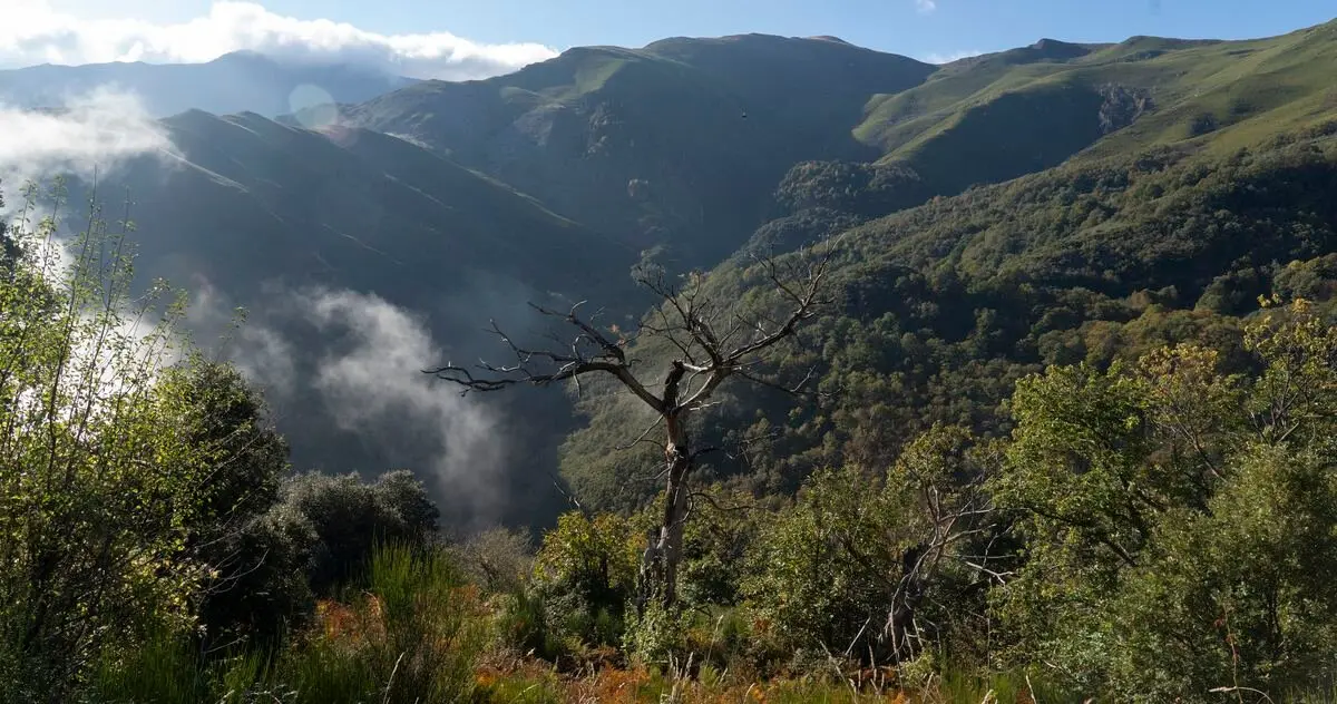 Paisajes de la Tebaida berciana que se pueden ver desde la ruta de los canales romanos entre Peñalba de Santiago y Las Médulas (León)