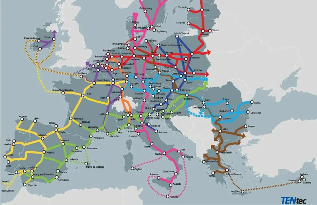 Imagen de las redes de conexión vinculadas al Corredor Atlántico.