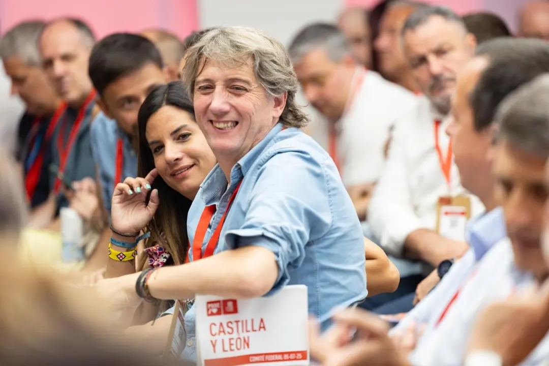 El líder del PSOECyL Carlos Martínez este sábado en Ferraz.