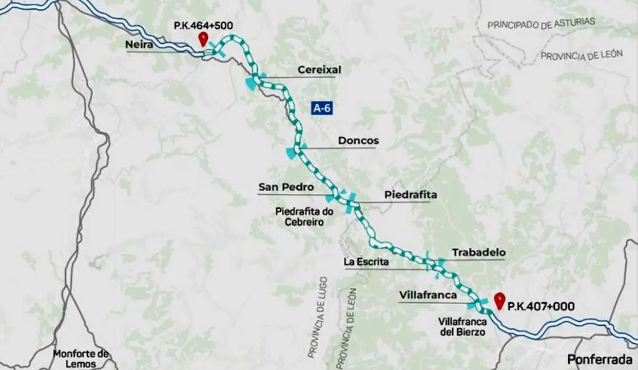 Imagen del área afectada por la renovación de túneles y cortes nocturnos.