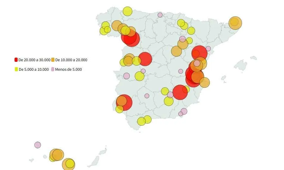Imagen del mapa del fuego publicado por Heraldo de León.