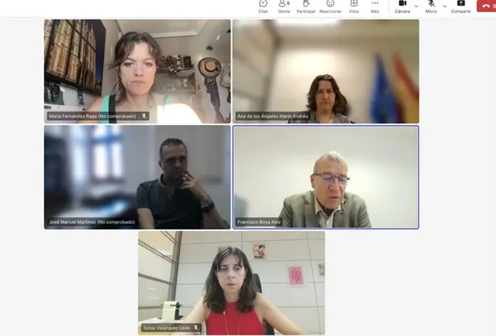 Imagen de la reunión telemática entre León Propone y Reto Demográfico.