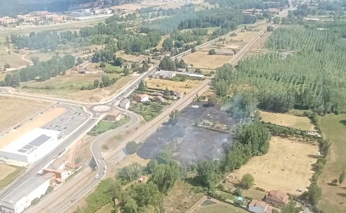 Imagen de la zona afectada por el incendio.