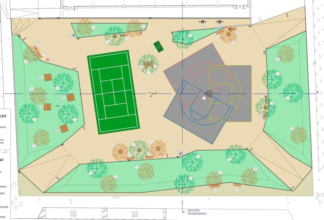 Plano técnico de la planta del nuevo parque de Puente Castro.