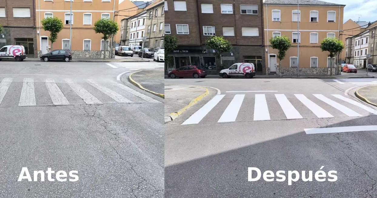 Imagen del antes y el después en la Calle Cádiz.