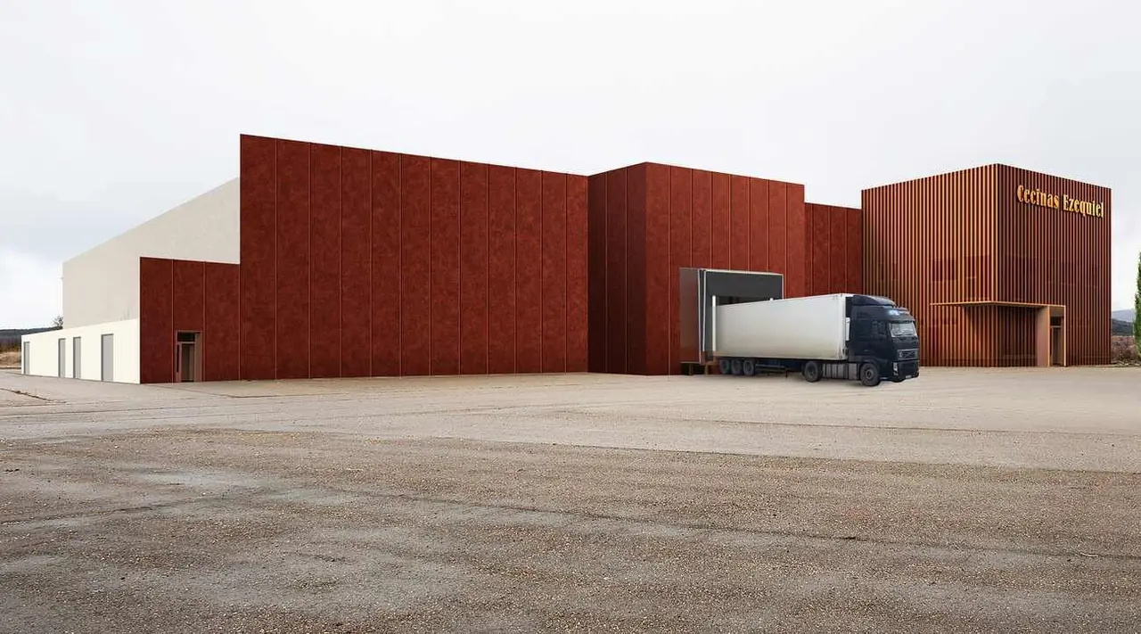 Imagen del proyecto de nueva planta industrial de Ezequiel hoy ya convertida en realidad.