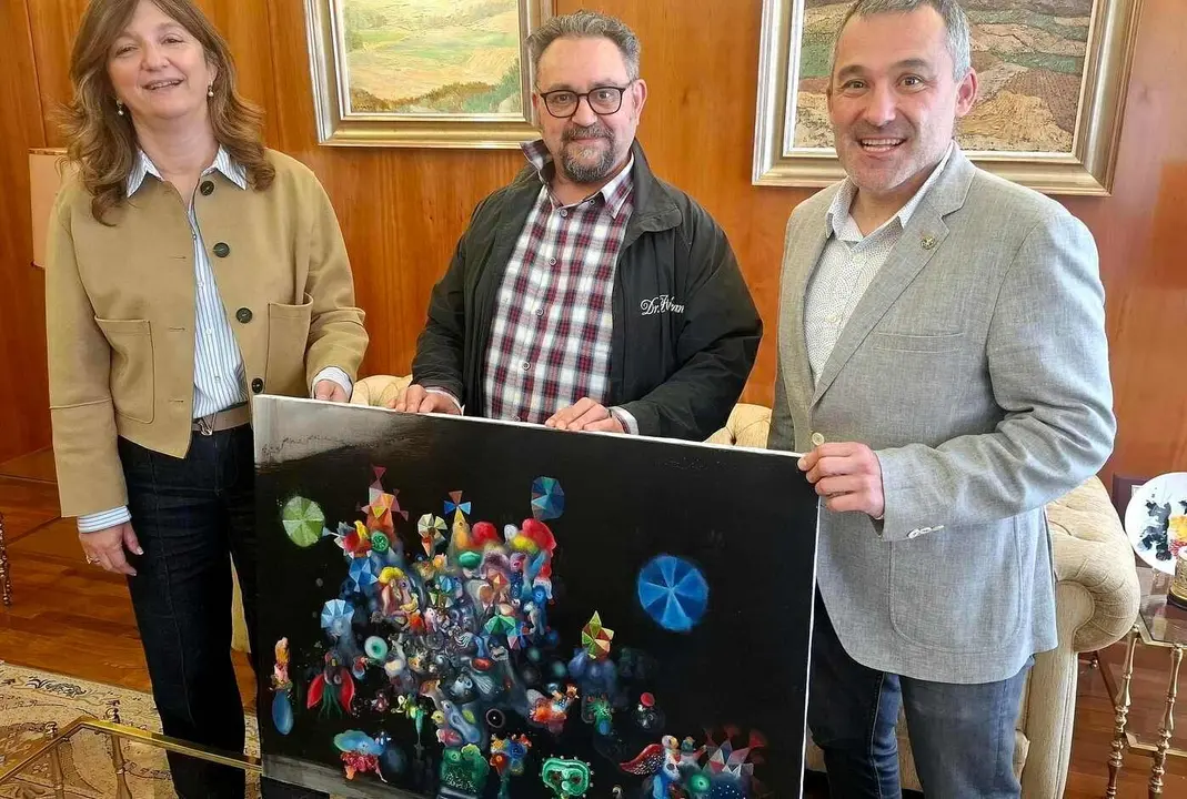 José de León dona a la Universidad leonesa una obra de la serie ‘Las mil y una noches’.